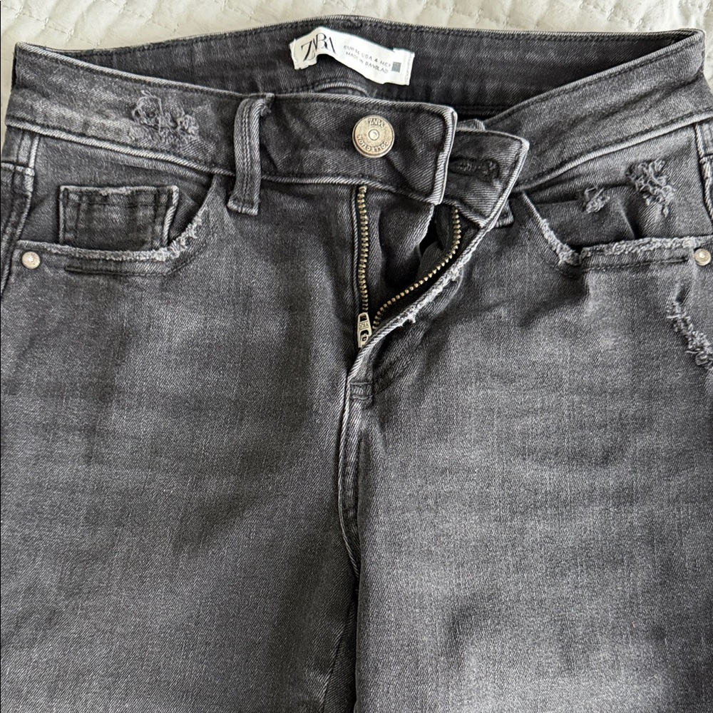Zara Women's Charcoal  Rise Jeans